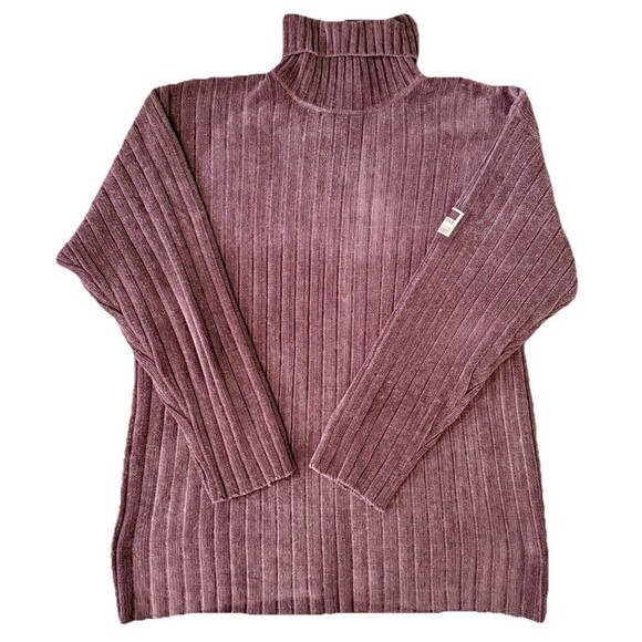 Vintage South Pole YK2 Ribbed Chenille Turtleneck Oversized Sweater Soft Cozy XL - Picture 2 of 9